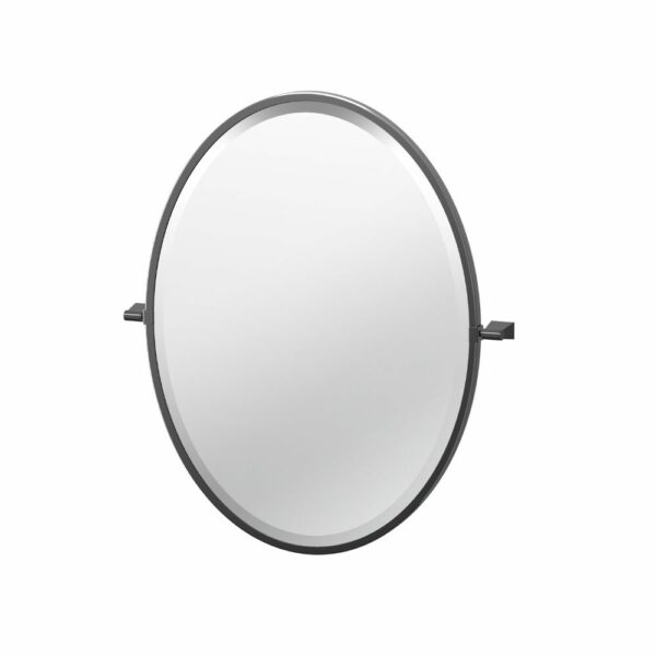 Gatco - Bleu Framed Oval Mirror - Size Small - Matte Black
