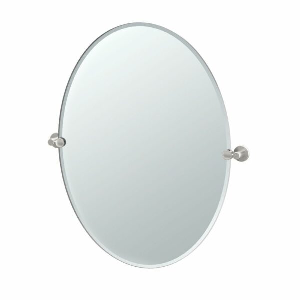 Gatco - Channel Oval Mirror - Size Large - Satin Nickel