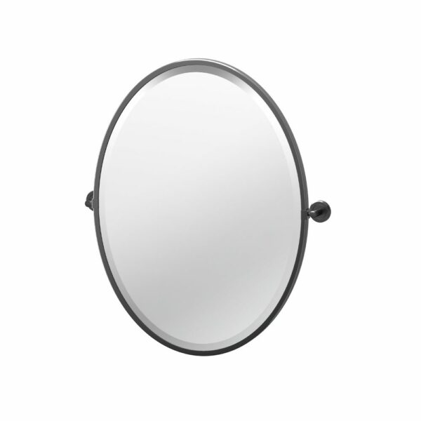 Gatco - Latitude² Framed Oval Mirror - Size Small - Matte Black