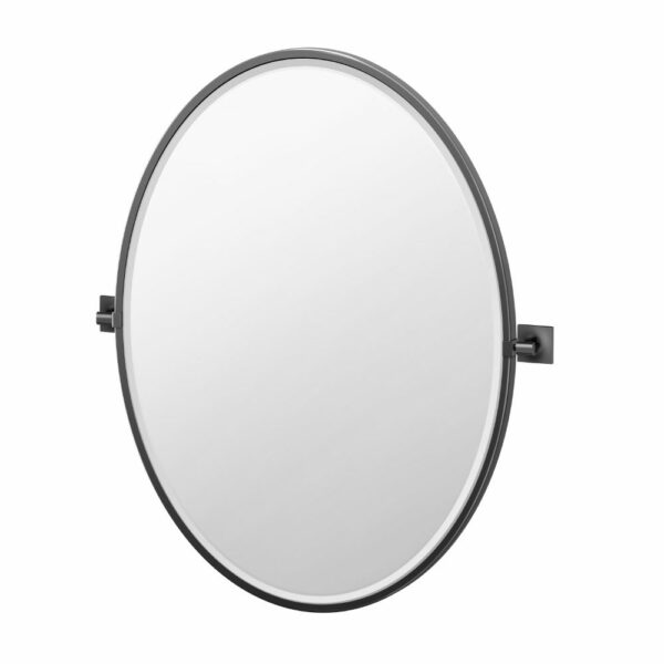 Gatco - Waterline Framed Oval Mirror - Size Large - Matte Black