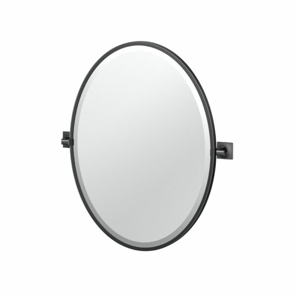 Gatco - Waterline Framed Oval Mirror - Size Small - Matte Black