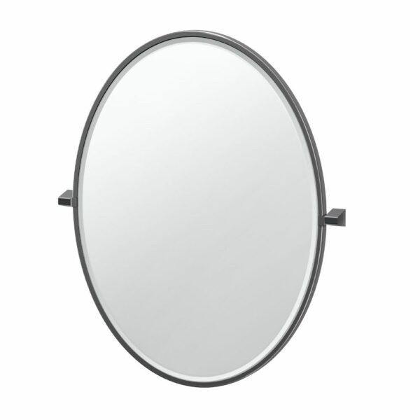 Gatco - A-Line Framed Oval Mirror - Size Large - Matte Black