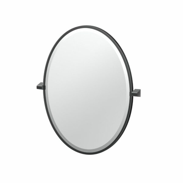 Gatco - A-Line Framed Oval Mirror - Size Small - Matte Black