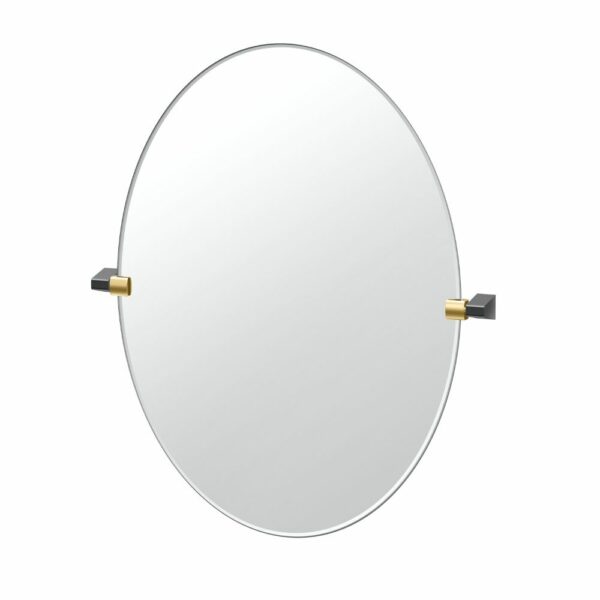 Gatco - A-Line Oval Mirror - Size Large - Matte Black and Brushed Brass