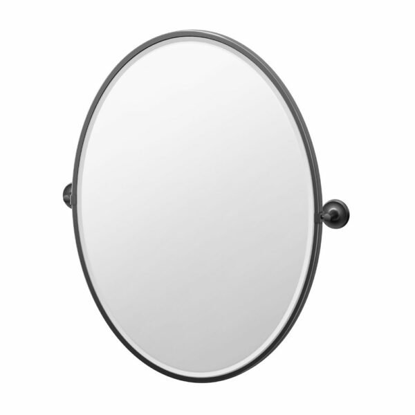 Gatco - Designer II Framed Oval Mirror - Size Large - Matte Black