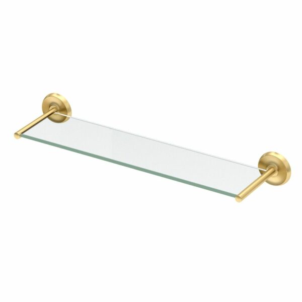Gatco - Designer II Glass Shelf - Rectangle Glass Shelf - Brushed Brass