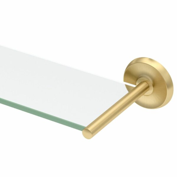 Gatco - Designer II Glass Shelf - Rectangle Glass Shelf - Detail - Brushed Brass