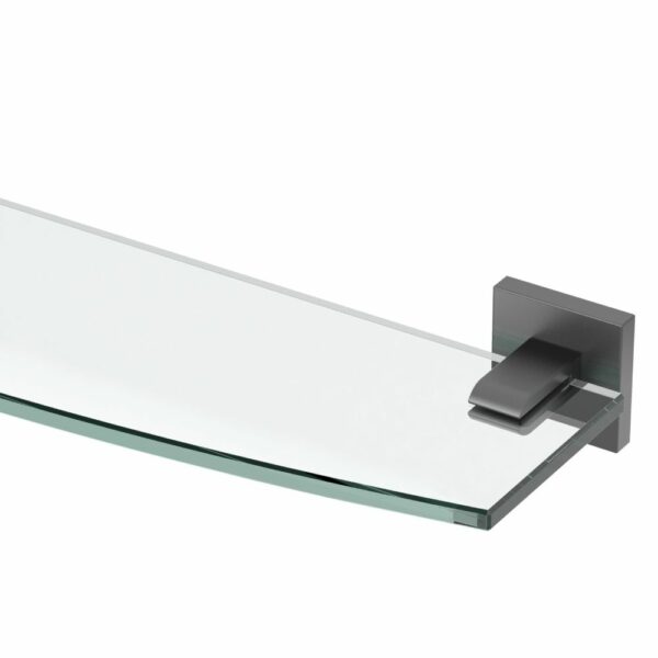 Gatco - Elevate Glass Shelf - Curved Glass Shelf - Detail - Matte Black
