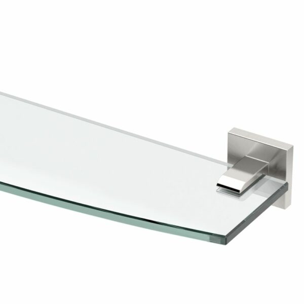 Gatco - Elevate Glass Shelf - Curved Glass Shelf - Detail - Satin Nickel