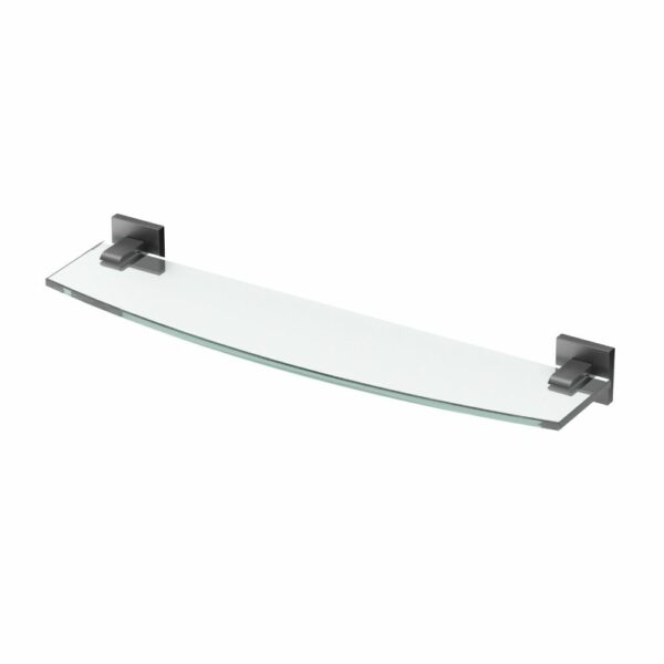 Gatco - Elevate Glass Shelf - Curved Glass Shelf - Matte Black