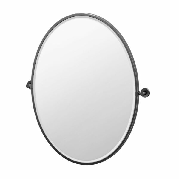 Gatco - Glam Framed Oval Mirror - Size Large - Matte Black