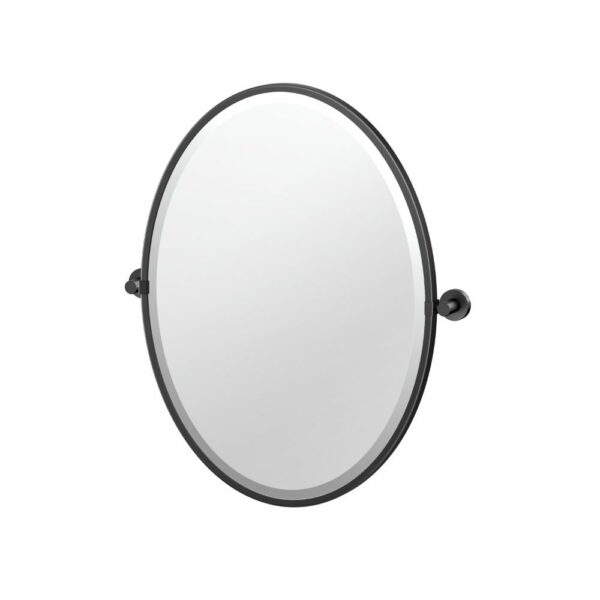 Gatco - Glam Framed Oval Mirror - Size Small - Matte Black