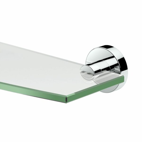 Gatco - Glam Glass Shelf - Curved Glass Shelf - Detail - Chrome