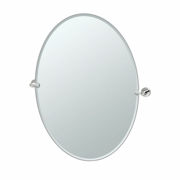 Gatco - Glam Oval Mirror - Size Large - Polished Nickel