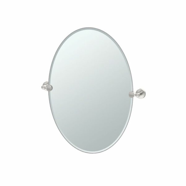 Gatco - Glam Oval Mirror - Size Small - Satin Nickel