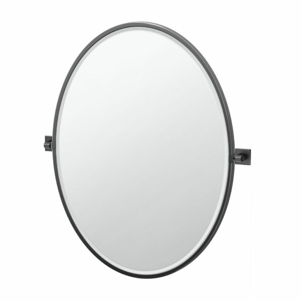 Gatco - Mode Framed Oval Mirror - Size Large - Matte Black