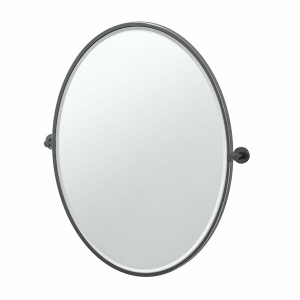 Gatco - Reveal Framed Oval Mirror - Size Large - Matte Black