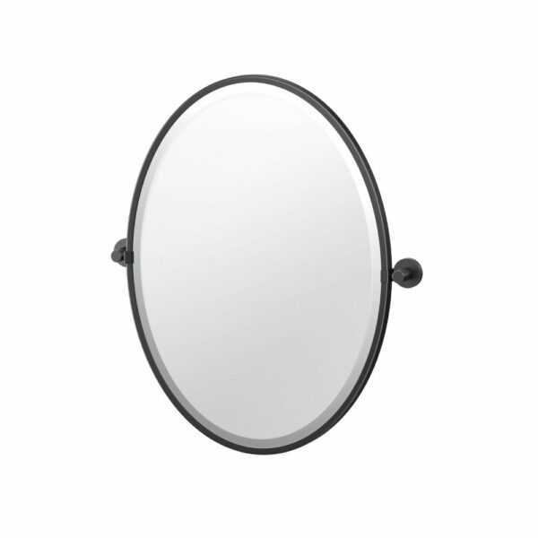 Gatco - Reveal Framed Oval Mirror - Size Small - Matte Black