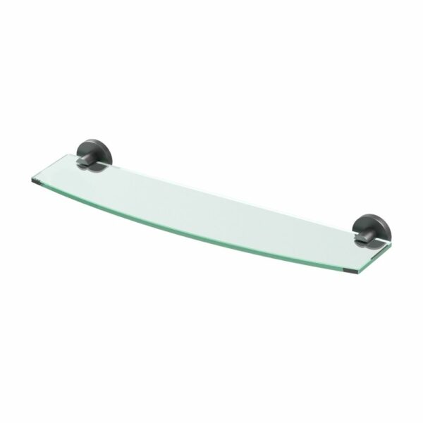 Gatco - Reveal Glass Shelf - Curved Glass Shelf - Matte Black