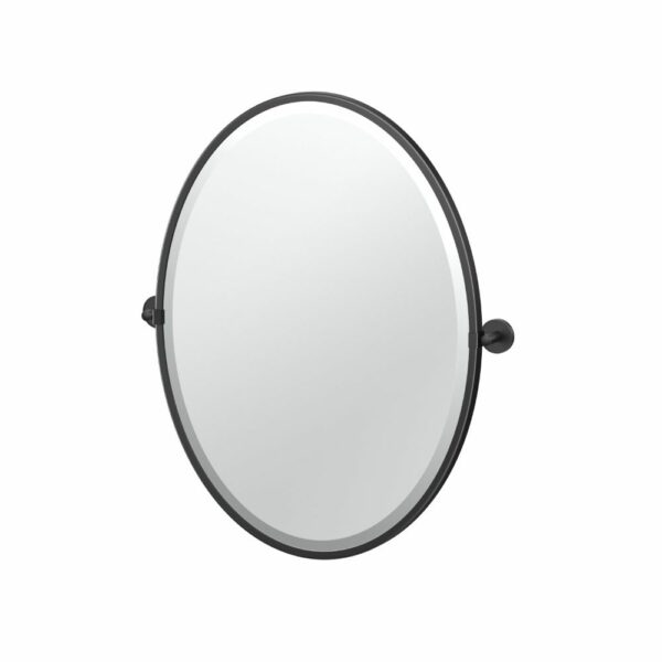 Gatco - Sky Framed Oval Mirror - Size Small - Matte Black