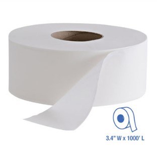 Boardwalk - Jumbo Roll Bathroom Tissue, Septic Safe, 2-Ply, White, 3.4 inches x 1,000 ft, 12 Rolls per Carton_2