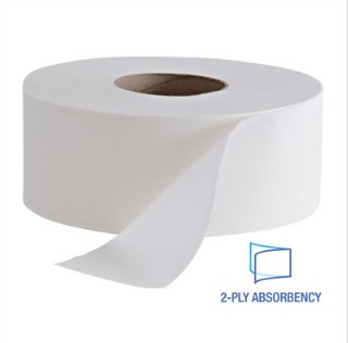 Boardwalk - Jumbo Roll Bathroom Tissue, Septic Safe, 2-Ply, White, 3.4 inches x 1,000 ft, 12 Rolls per Carton_3