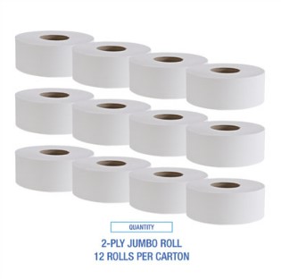 Boardwalk - Jumbo Roll Bathroom Tissue, Septic Safe, 2-Ply, White, 3.4 inches x 1,000 ft, 12 Rolls per Carton_5
