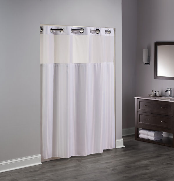 Hookless - Shower Curtains - Double H - White