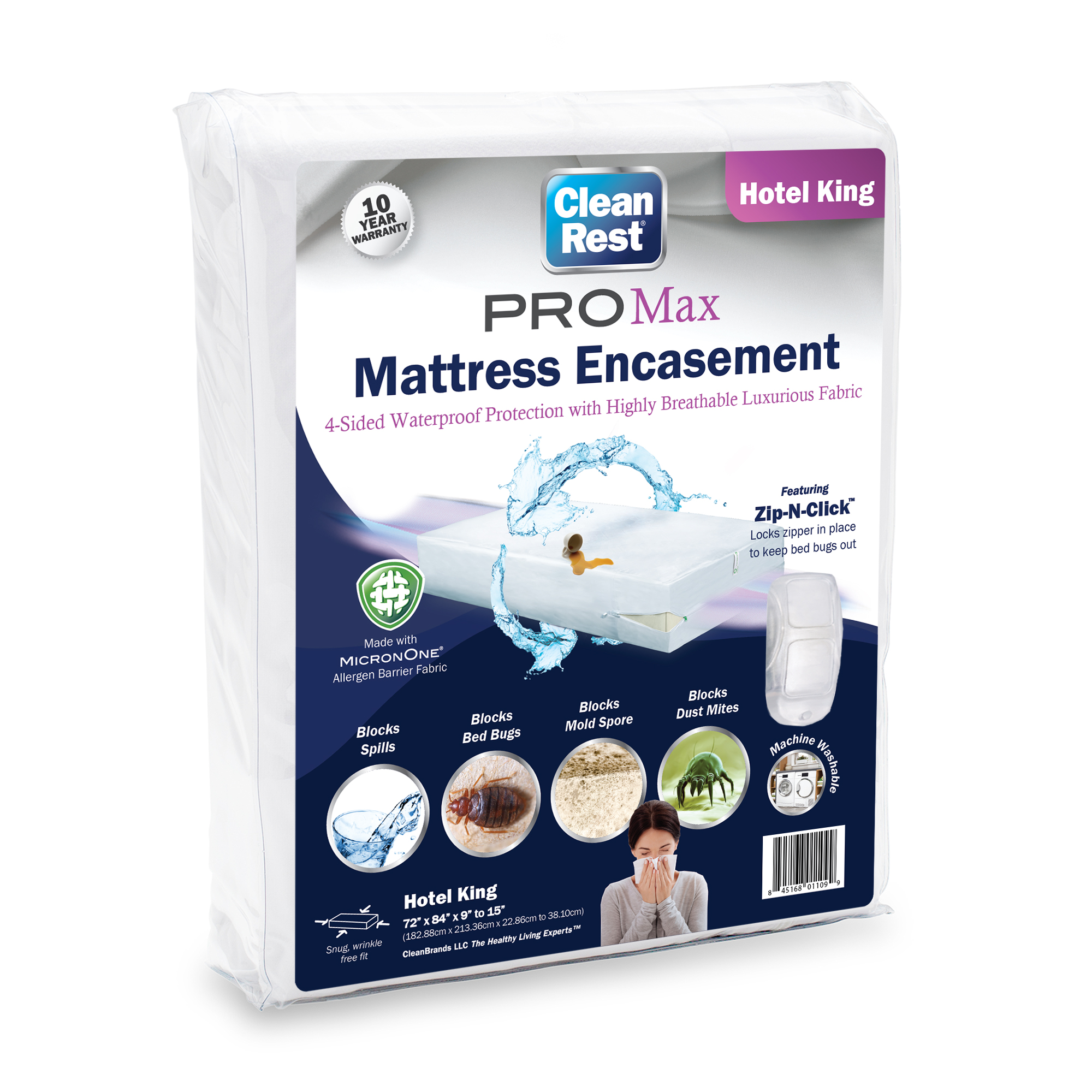 CleanBrands CleanRest Pro Max Mattress Encasement Hotel King